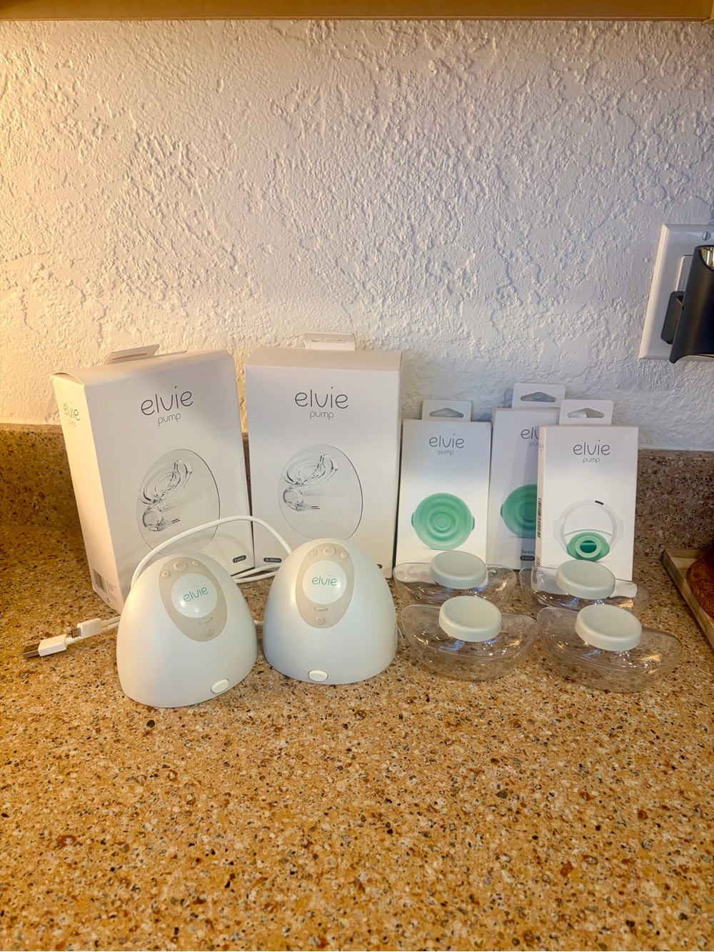 Elvie Double Electric Breast Pump Set in White
